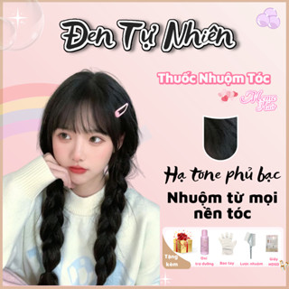 Thuốc nhuộm tóc màu đen tuyền , tặng kèm oxy trợ dưỡng và bao tay