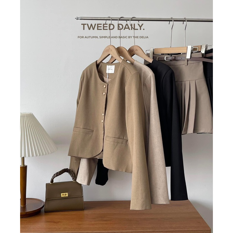 9028  ÁO KHOÁC CỔ TRÒN DÀI TAY 4 CÚC