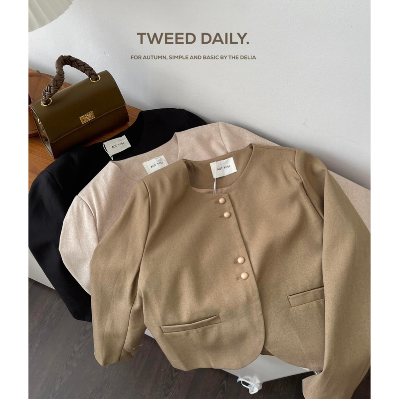 9028  ÁO KHOÁC CỔ TRÒN DÀI TAY 4 CÚC