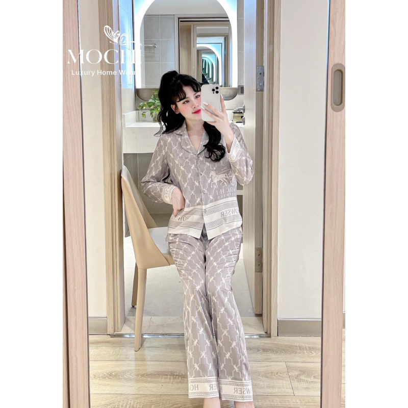 Set ngủ Pijamas dài tay lụa cao cấp ko nhăn nhàu hãng Lapeony