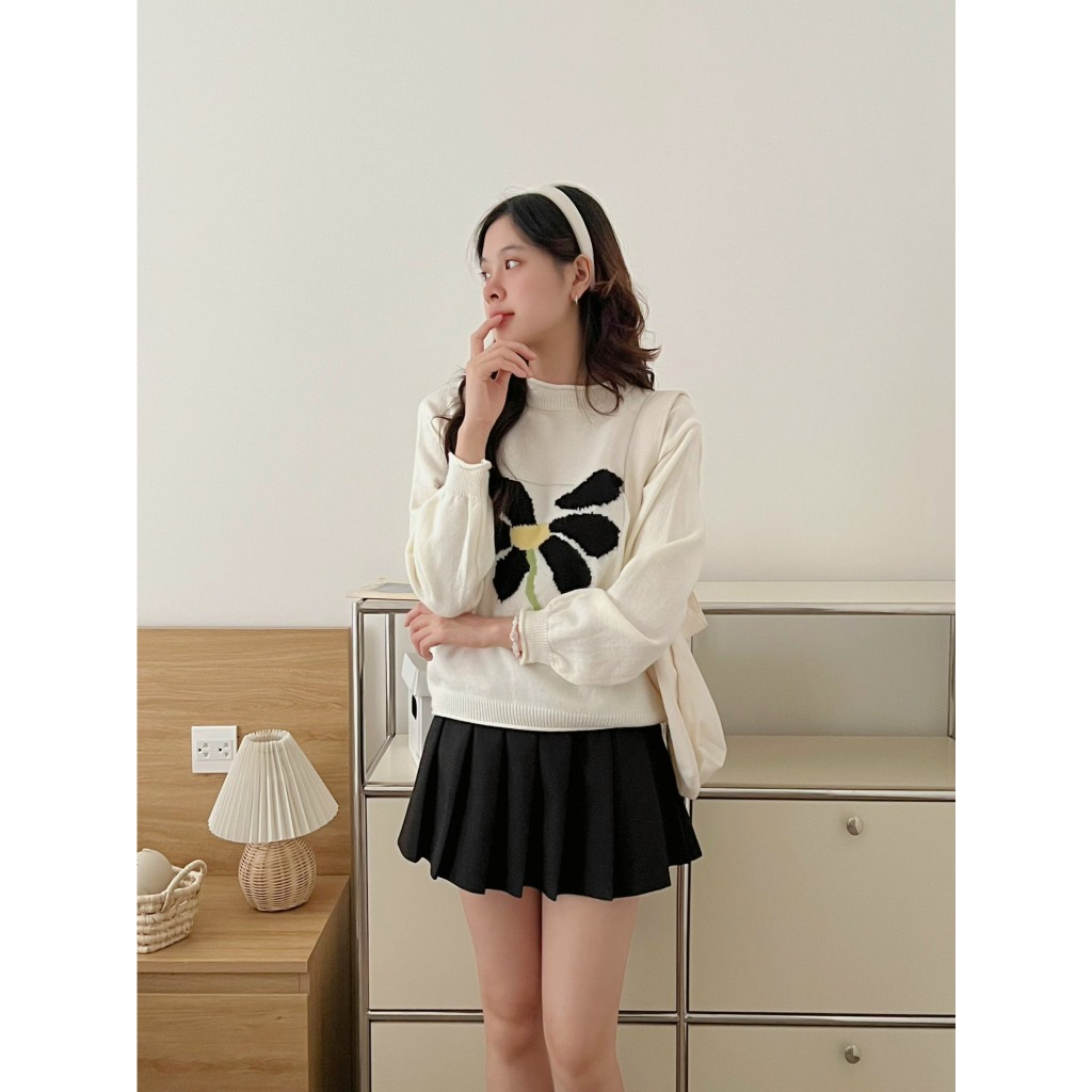 Áo len QC thêu hoa 3 màu siêu xinh