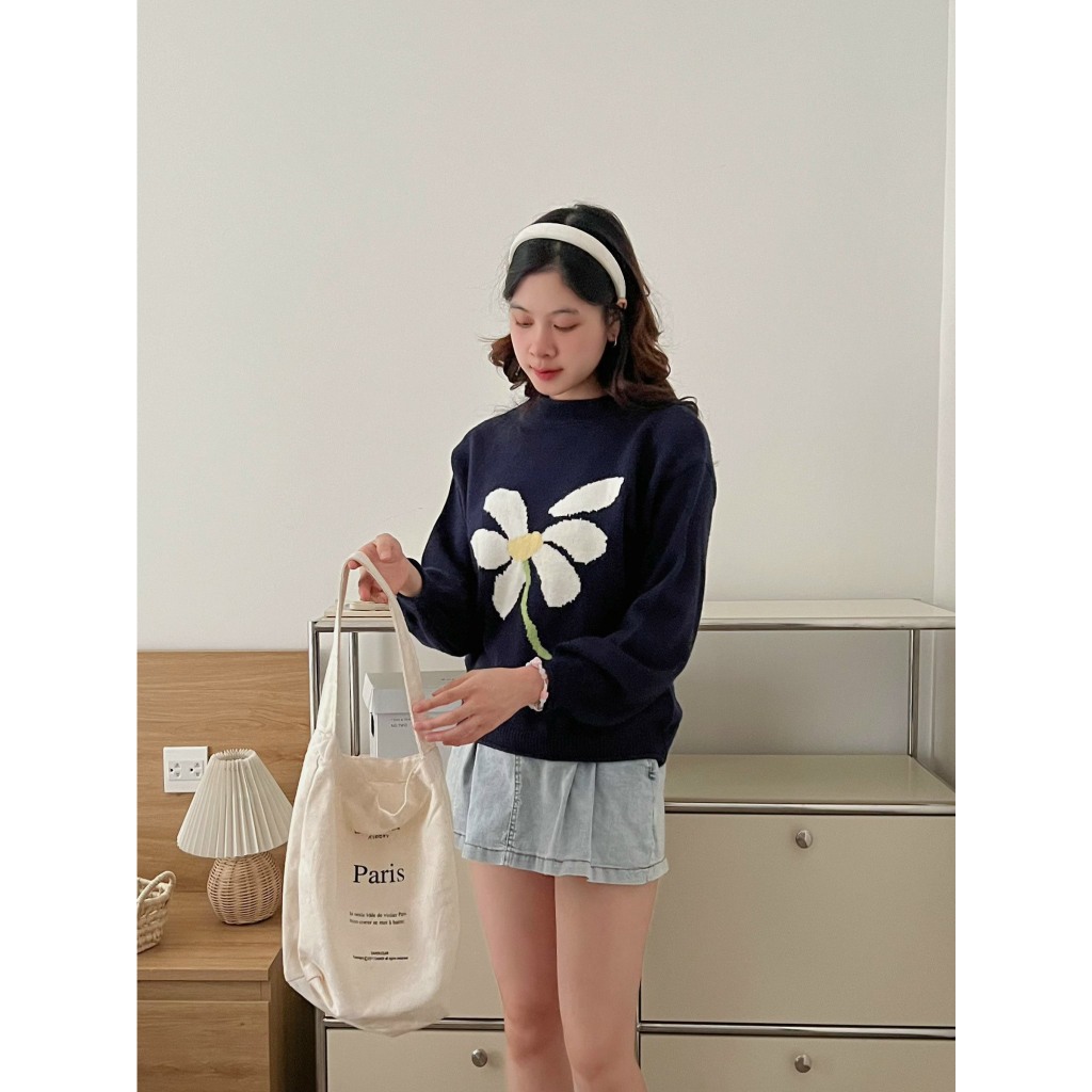 Áo len QC thêu hoa 3 màu siêu xinh