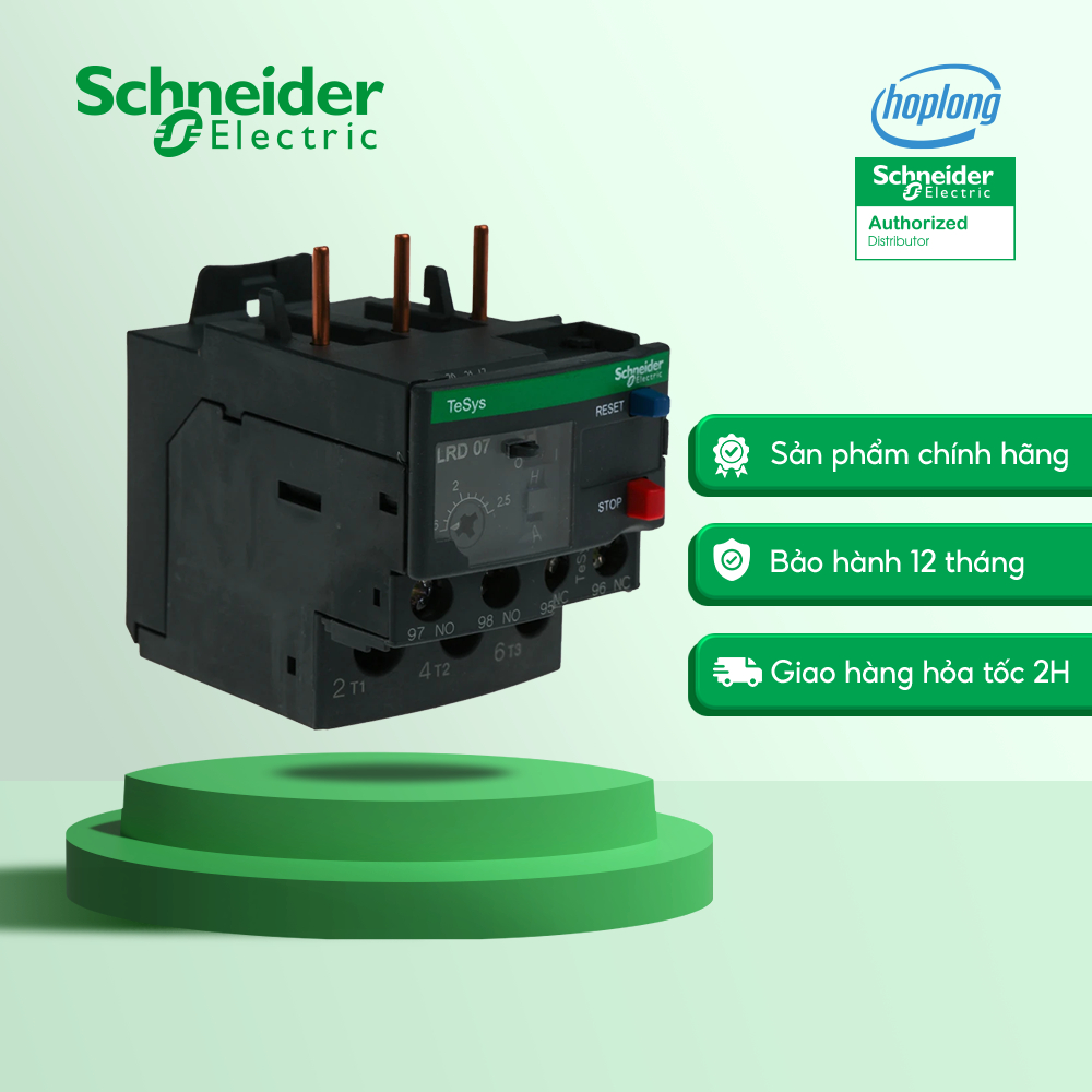 Relay nhiệt LRD07 Schneider - (1.6-2.5)A - Class 10 dùng cho khởi LC1D09-38