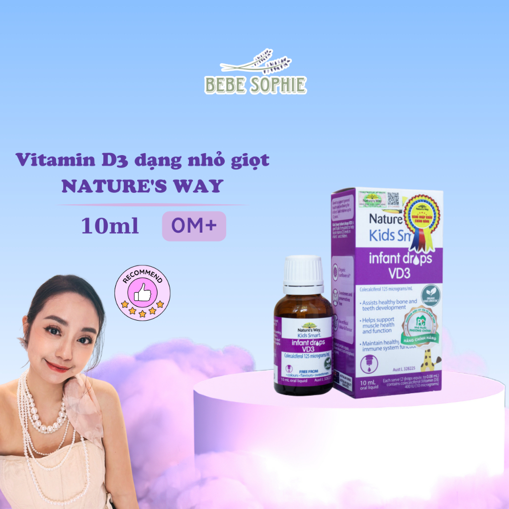 Vitamin D3 & men vi sinh cho bé Nature's Way