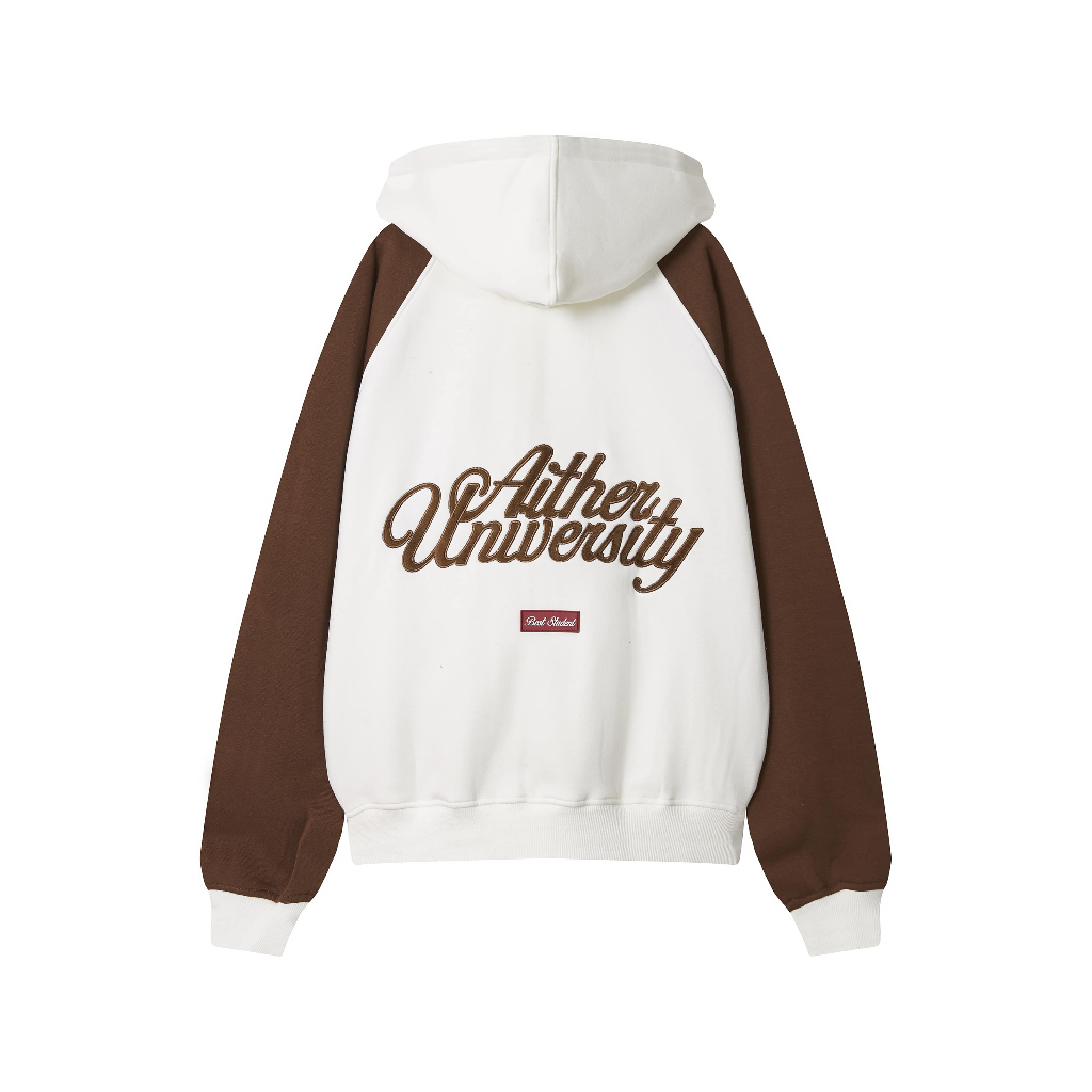 AITHER STUDIO Áo khoác Hoodie Zip Over Ten thêu logo thương hiệu