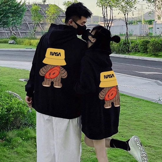 Áo hoodie nỉ nam nữ in hình gấu chonmua365 áo dáng rộng có mũ