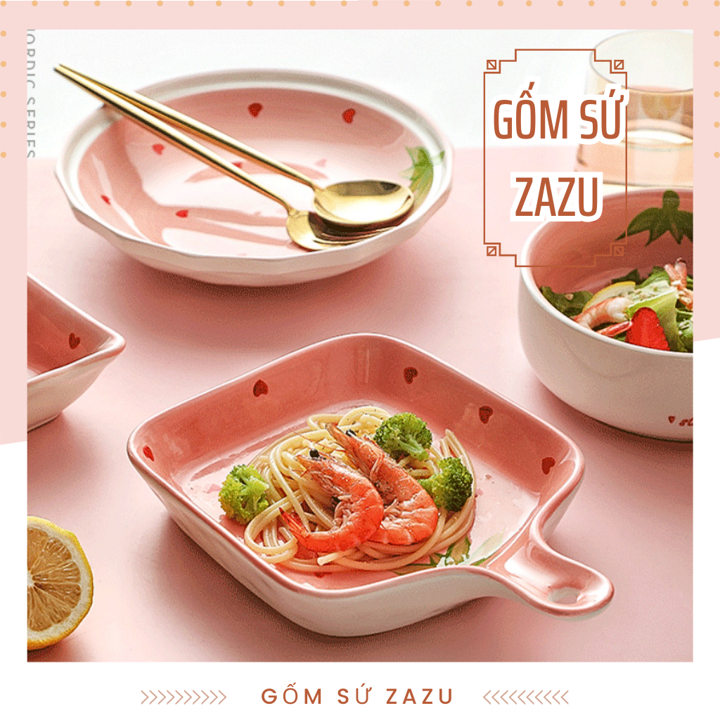 Set các món đĩa tròn sứ họa tiết, bát đĩa sứ giá rẻ, chén dĩa sứ ăn dặm cho bé, bát đĩa decor