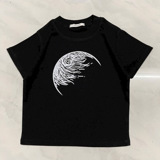 Áo thun nữ croptop ôm body tay ngắn in hình mặt trắng khuyết cá tính TU