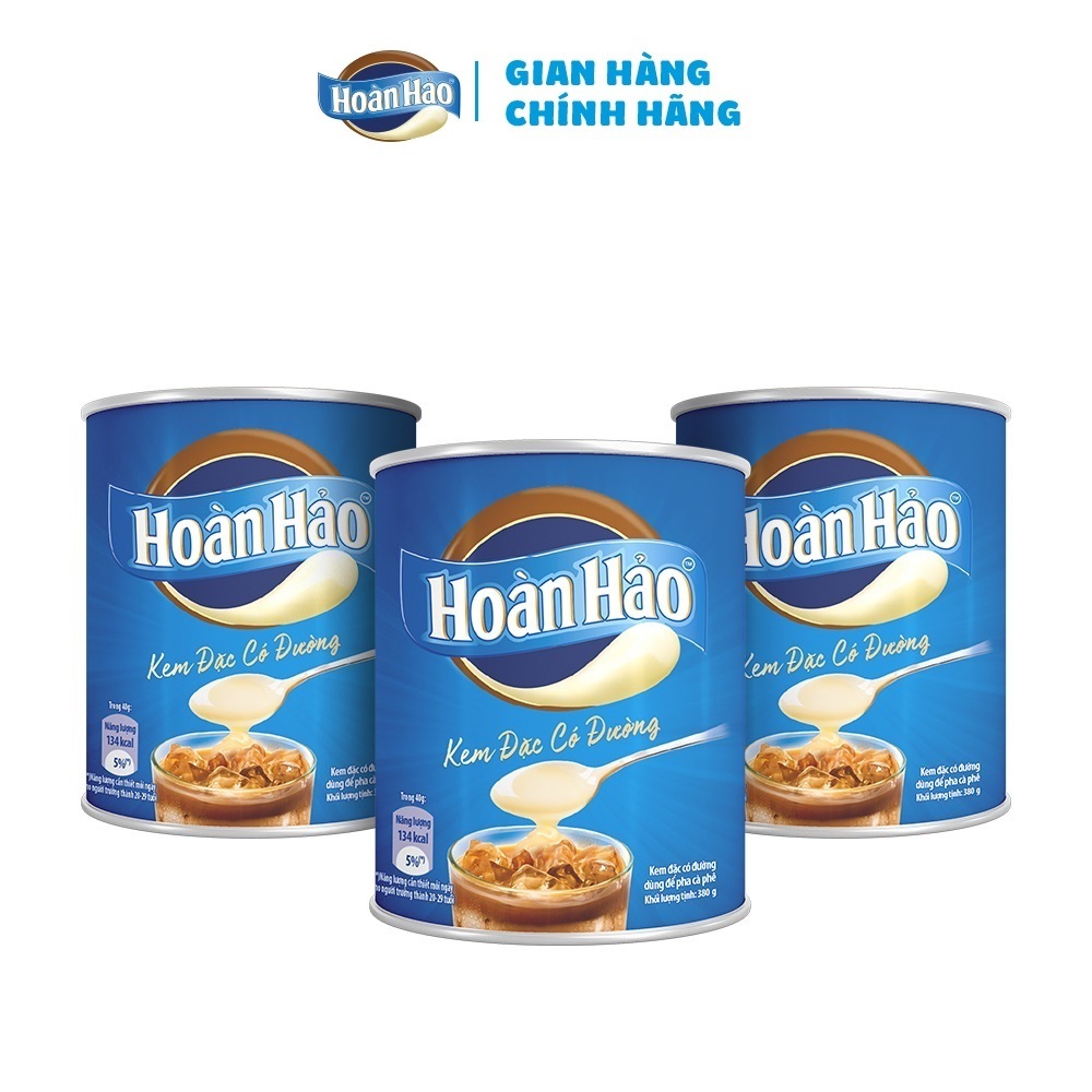 Combo 3 Lon Kem Đặc Có Đường Hoàn Hảo 380g/lon