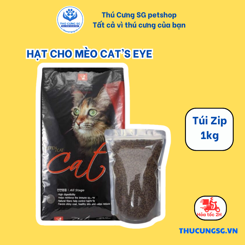 Thức ăn hạt cho mèo Cateye,hạt cat's eye catseye cho mèo mọi lứa tuổi hỗ trợ tiêu búi lông