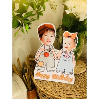Nhận Đặt gấp_Hình CHIBI cặp đôi couple bé trai gái_ để bàn trang trí sinh nhật cho bé