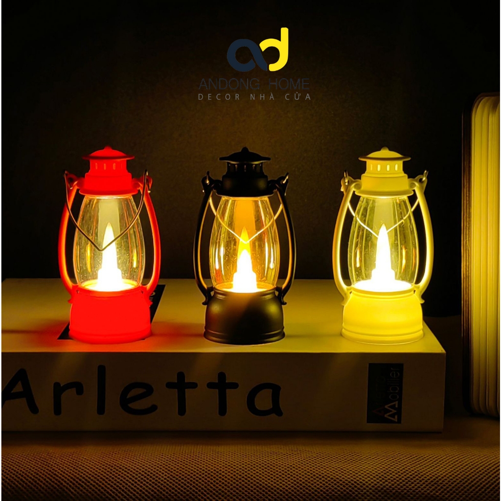 Đèn Lồng Led Mini chạy Pin 5cm x 10cm Và Đèn Dầu Led Decor Nhà cửa