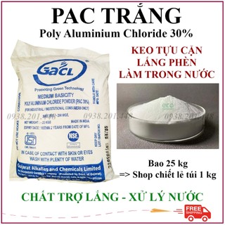 1kg pac 30% trắng ấn độ - lắng cặn làm trong nước - xử lý nước hồ bơi