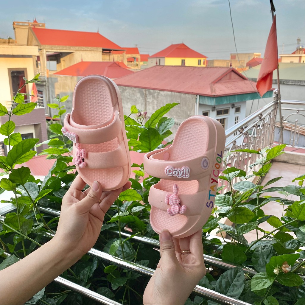 Dép Thỏ siêu nhẹ hai quai mã QN609D HOT 2023 QCCC cho bé từ 2 tuổi đến 15 tuổi