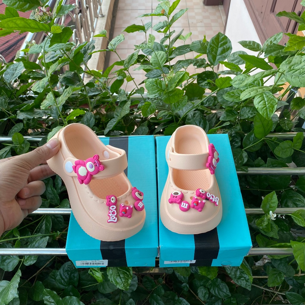 Dép Sục Gấu Dâu siêu nhẹ mã 2763C cho mẹ và bé đi cặp Quảng Châu cao cấp