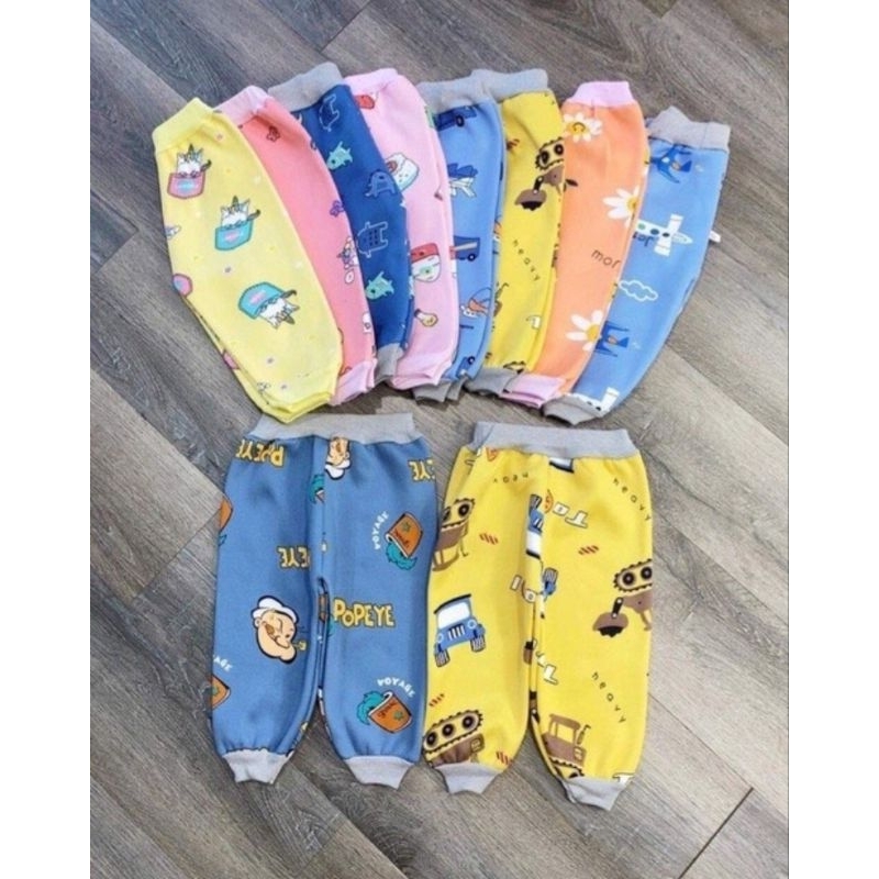 Quần dài nỉ bông cho bé trai bé gái 5-15kg họa tiết chất dày ấm