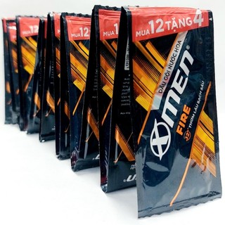 Dây dầu gội X-men Fire Thơm lâu sạch sâu (12 + 4) gói x 5g