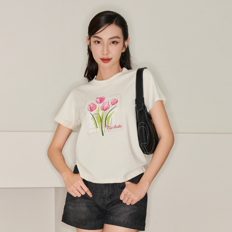 Áo thun baby tee Tulip Bloom A-50