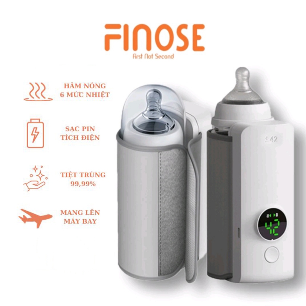 Máy Hâm Sữa Không Dây Finose LAS02 Nhỏ Gọn Tiện Lợi Mang Được Lên Máy Bay