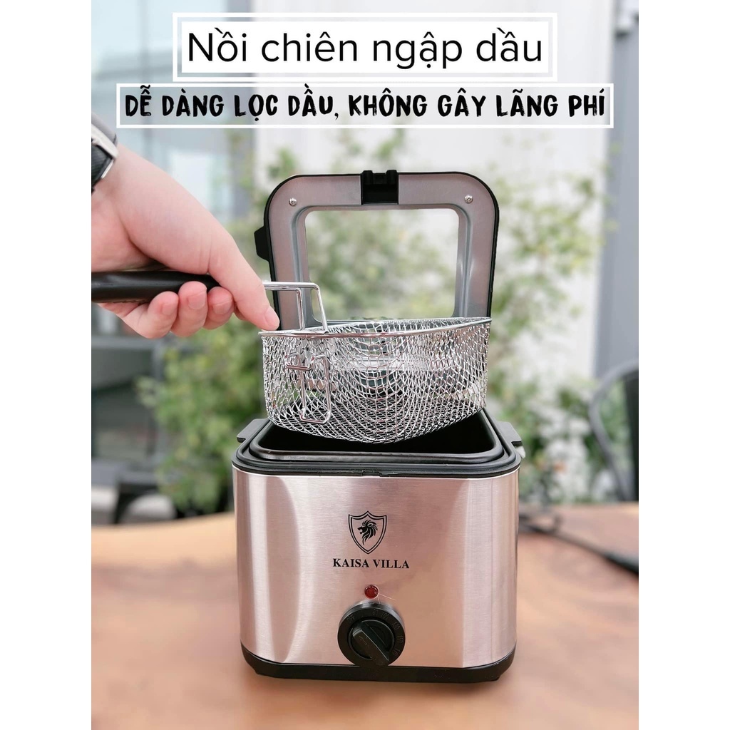 Nồi chiên ngập dầu Kaisa Villa JD8041 công suất 1000W dung tích 2.5L, bếp chiên nhúng điện đa năng tiện lợi