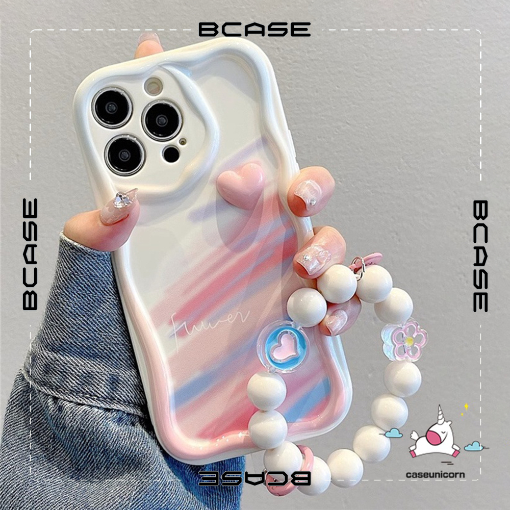 Ốp lưng iphone Viền Nổi Cạnh Sóng Gắn Tim hồng cute cho 6s/6splus/7/7plus/8/8plus/x/11/12/13/14/max/prm xx1038