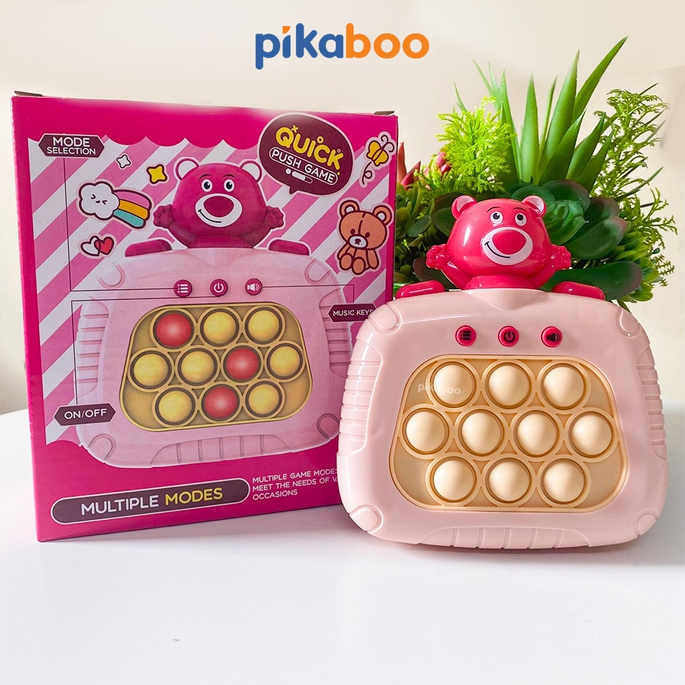 Pop it điện tử  Pikaboo Đồ chơi Máy chơi game bản mới bấm nút theo đèn nhạc với 4 chế độ giúp bé luyện phản xạ giữa