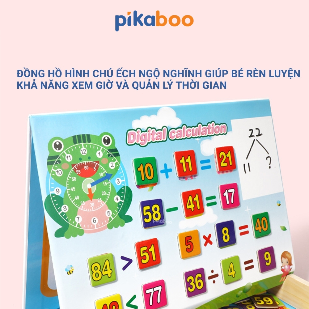 Bảng số từ tính nam châm đa năng Pikaboo, giáo cụ Montessori giúp bé nhận biết sớm và rèn luyện khả năng tư duy logic