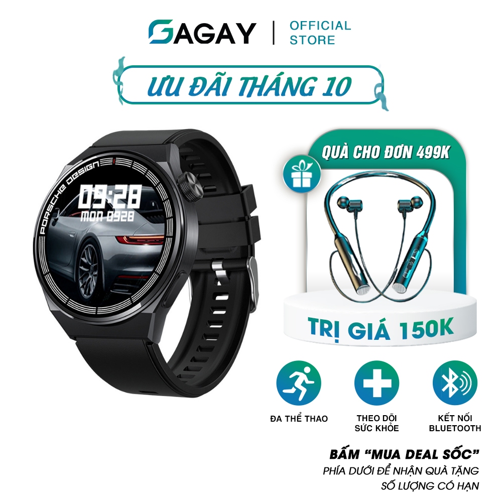 Đồng hồ thông minh G-GT8 nghe gọi bluetooth, đồng hồ điện tử chống nước, theo dõi nhịp tim GAGAY