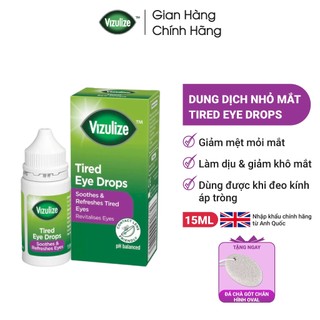 Dung dịch nhỏ mắt vizulize tired eye drops giúp phục hồi & giảm mệt mỏi mắt 15ml