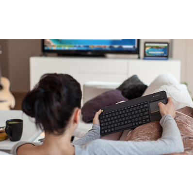 Bàn phím không dây Logitech K400 Plus, có touchpad để kết nối PC - TV, Laptop/Tablets thương hiệu Thụy Sĩ - Hàng chính h