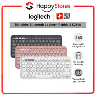 Bàn phím Bluetooth Logitech K380s Pebble 2 - Đa thiết bị, Phím tắt tùy chỉnh, Mỏng nhẹ, thương hiệu từ Thụy Sĩ