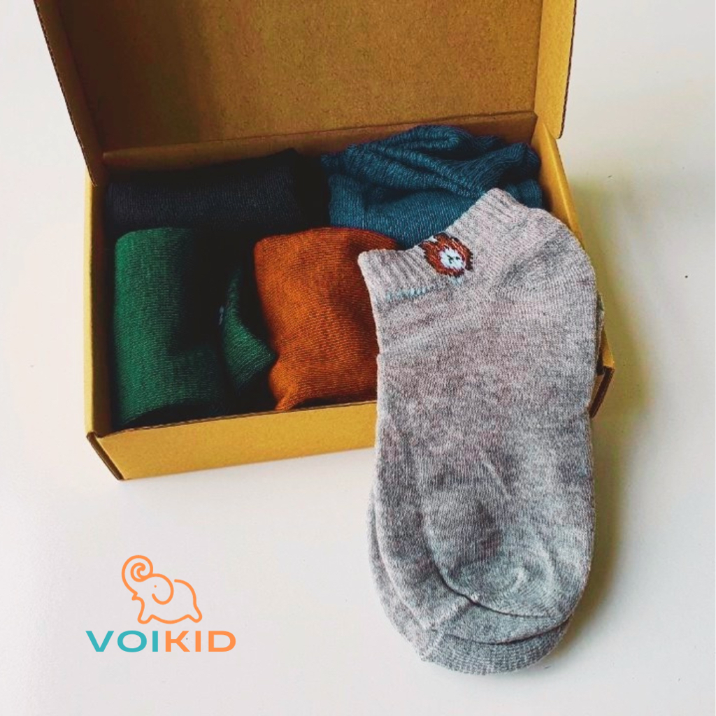 Set Hộp quà tặng 5 đôi tất  nam tất nữ  in hình tất gấu hot trend