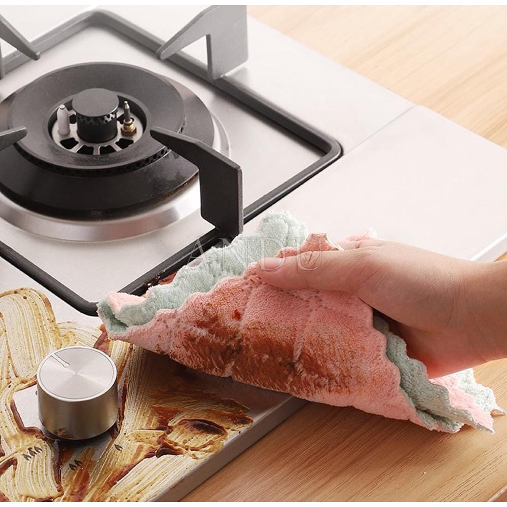 Khăn Lau Đa Năng Siêu Thấm Hút 2 Mặt Khăn Lau Nhà Bếp Siêu Mềm Mịn Cực Kì Tiện Lợi