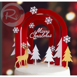 [SIÊU RẺ❤️] – Cổng noel ép nhũ - Trang trí bánh sinh nhật bánh kem