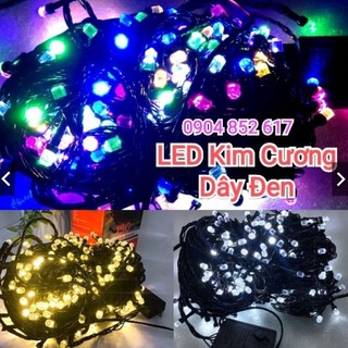 Dây đèn LED trang trí nháy chớp 10m 20m 40m bóng lục giác kim cương, lấp lánh rất đẹp