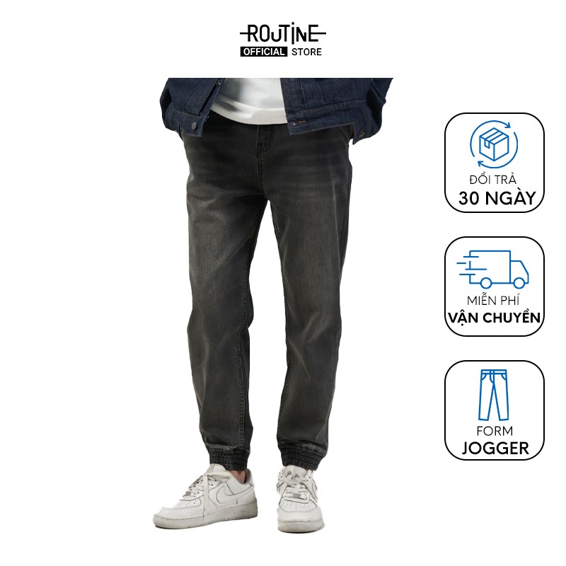 Quần Jean Nam Trơn Form Jogger - Routine 10F22DPA012