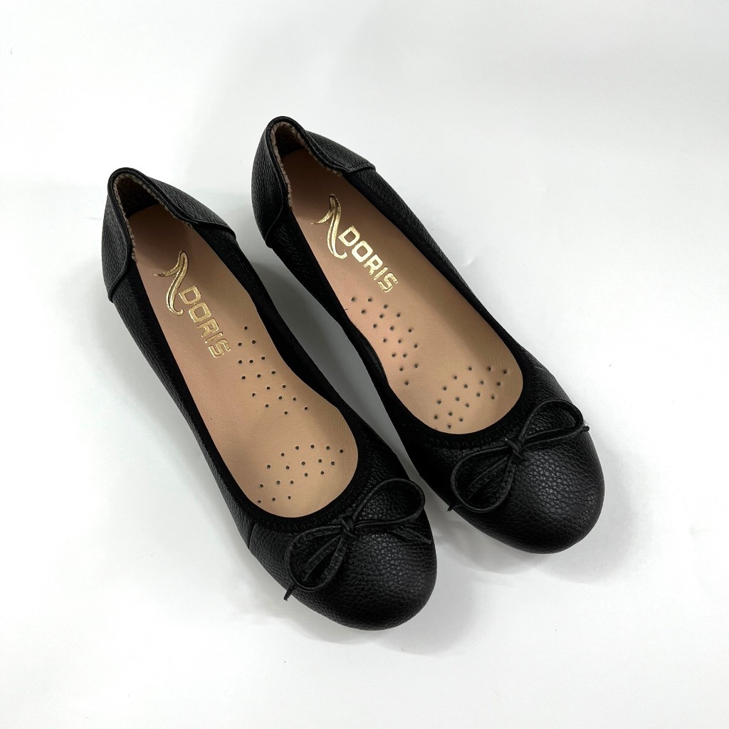 Giày Búp Bê Da Thật DN508 Đế Xuồng 5cm Mũi Tròn gắn nơ nhỏ - Có bảo hành.