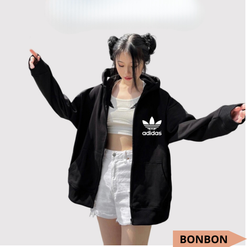 Áo hoodie zip nỉ chính hãng thích hợp cả  nữ và nam mũ 2 lớp cao cấp, Áo hoodie khóa kéo form rộng