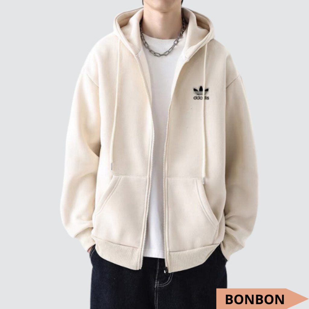 Áo hoodie zip nỉ chính hãng thích hợp cả  nữ và nam mũ 2 lớp cao cấp, Áo hoodie khóa kéo form rộng