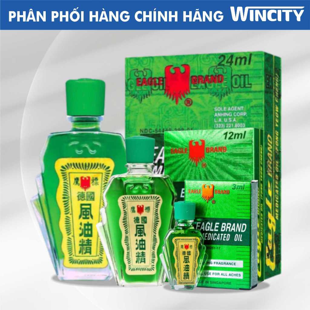 Dầu xanh và Dầu xoa bóp Con Ó Eagle Brand chính hãng Singapore