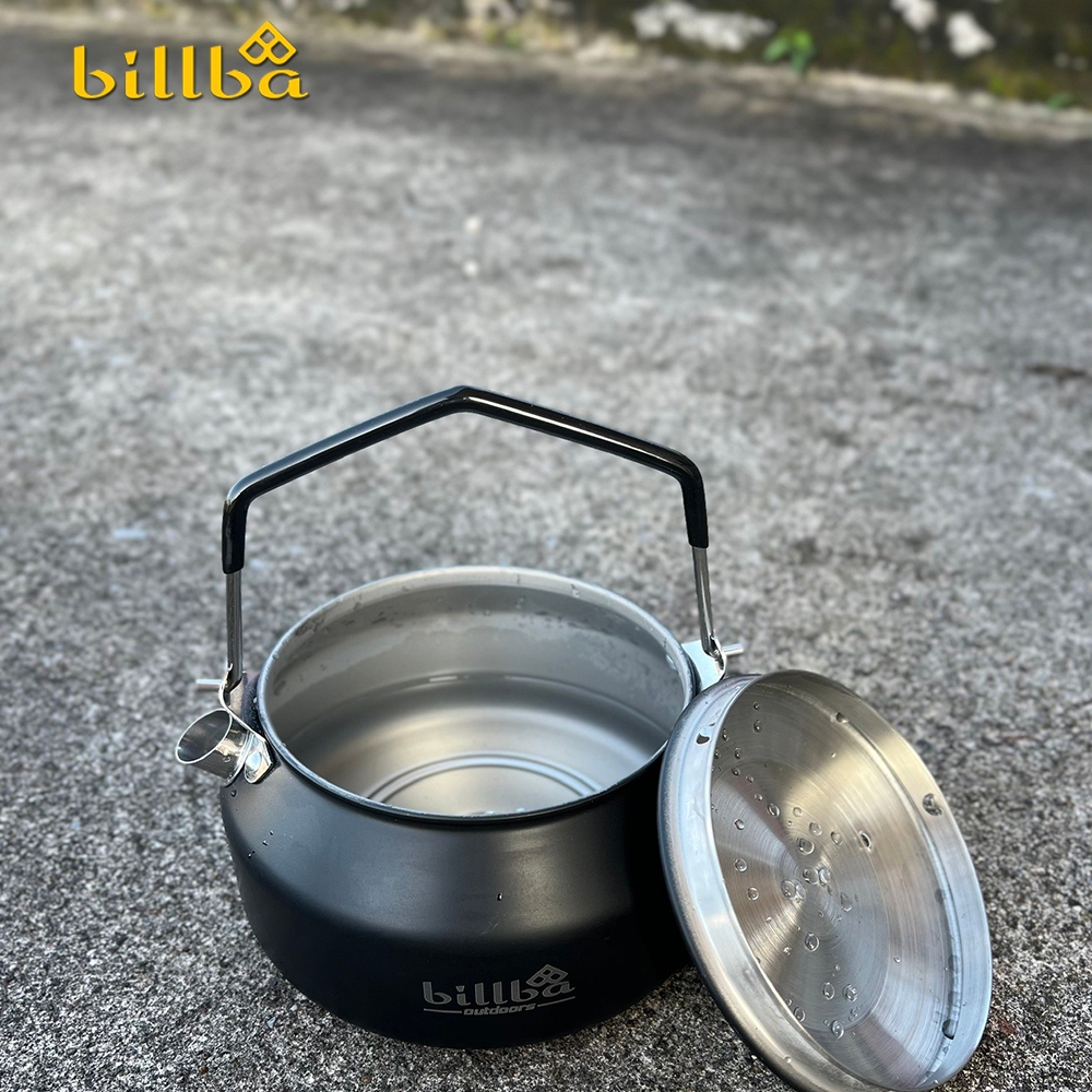 Ấm nấu nước 1 lít pha trà hoặc cà phê bằng inox 304 nhỏ gọn dùng cho đi du lịch dã ngoại cắm trại BB4320 - BillBa Campin