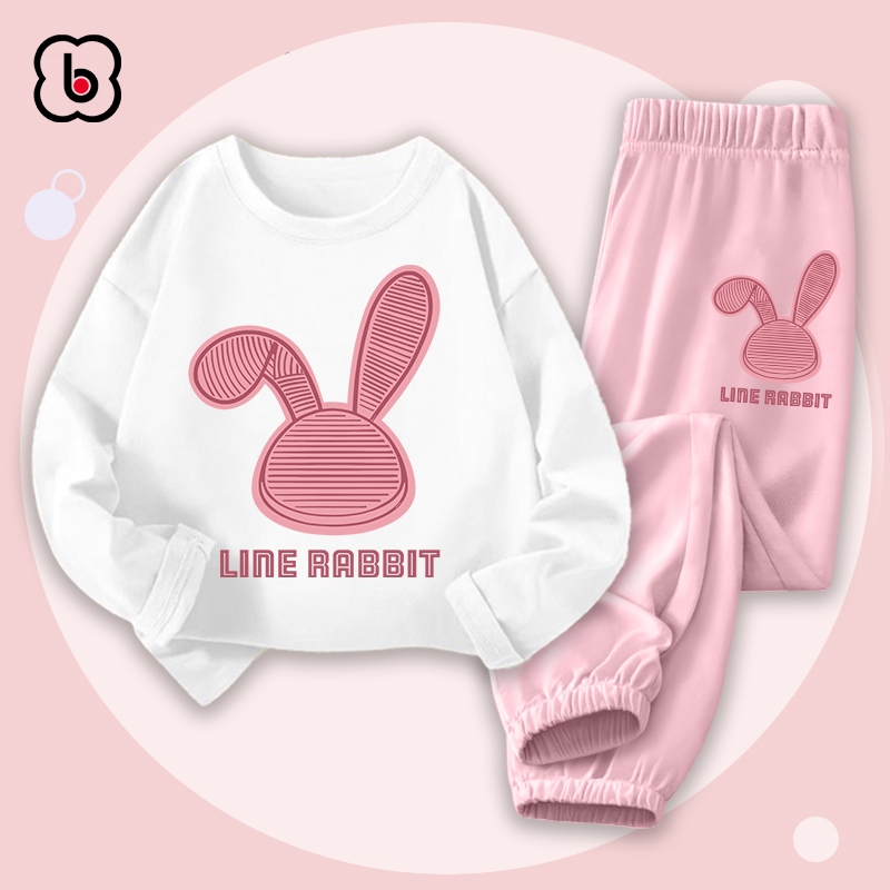 Bộ thun cotton dài tay cho bé gái BabyloveGO 2023 size 10kg đến 35kg BDRB33