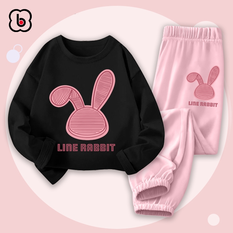 Bộ thun cotton dài tay cho bé gái BabyloveGO 2023 size 10kg đến 35kg BDRB33