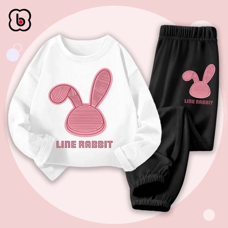 Bộ thun cotton dài tay cho bé gái BabyloveGO 2023 size 10kg đến 35kg BDRB33