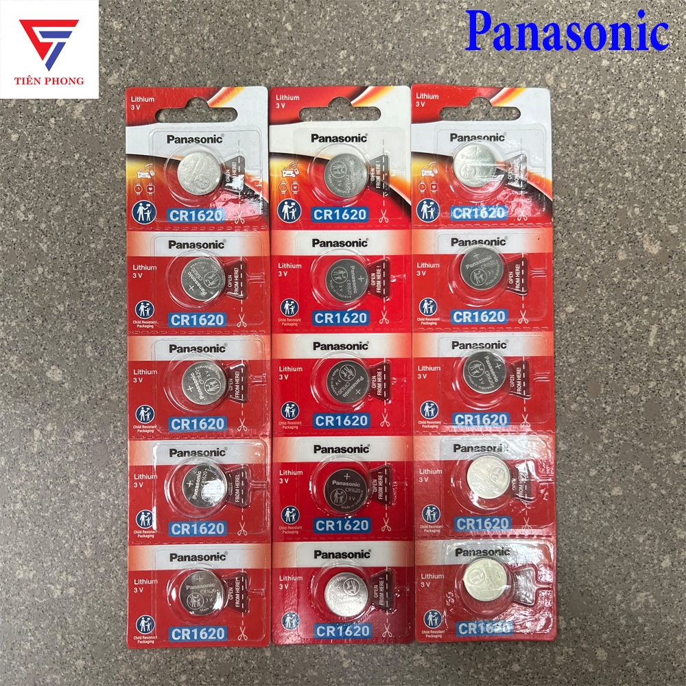 Pin cúc áo CR1620 vỉ 5 viên hàng chính hãng Panasonic Lithium 3V
