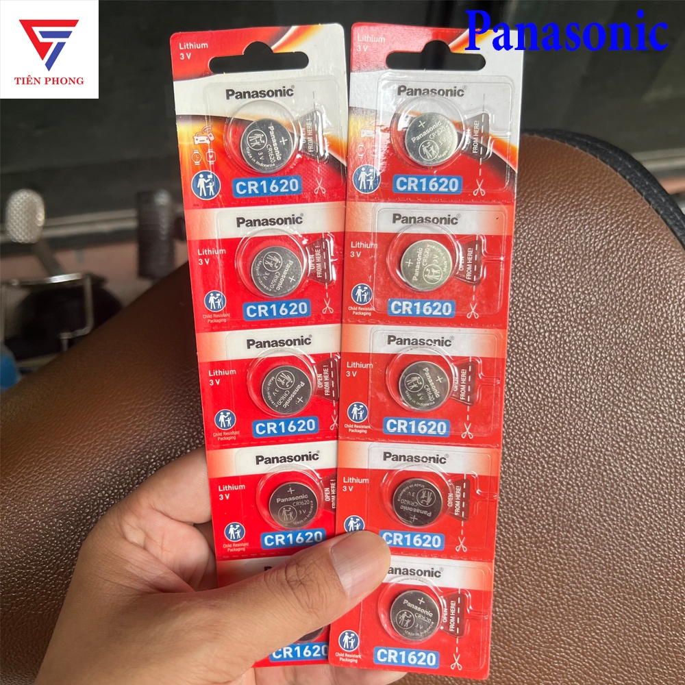 Pin cúc áo CR1620 vỉ 5 viên hàng chính hãng Panasonic Lithium 3V