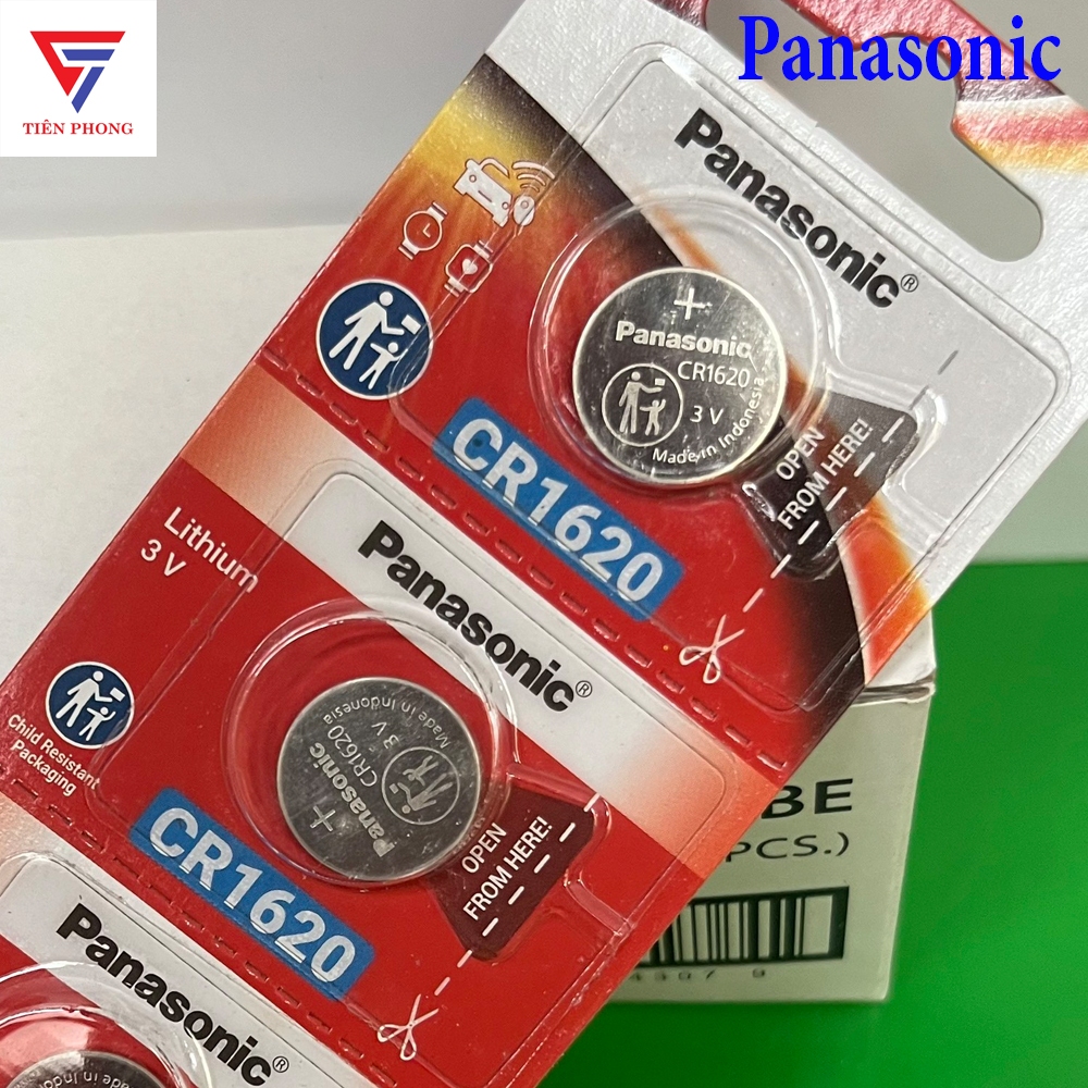 Pin cúc áo CR1620 vỉ 5 viên hàng chính hãng Panasonic Lithium 3V