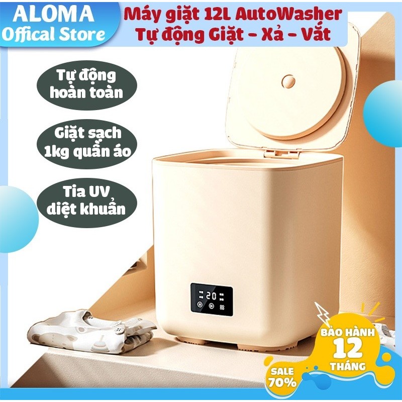 Máy giặt mini hút xả nước hoàn toàn tự động CVRAW 12 lít giặt đồ trắng đồ lót đồ mỏng đồ cho bé