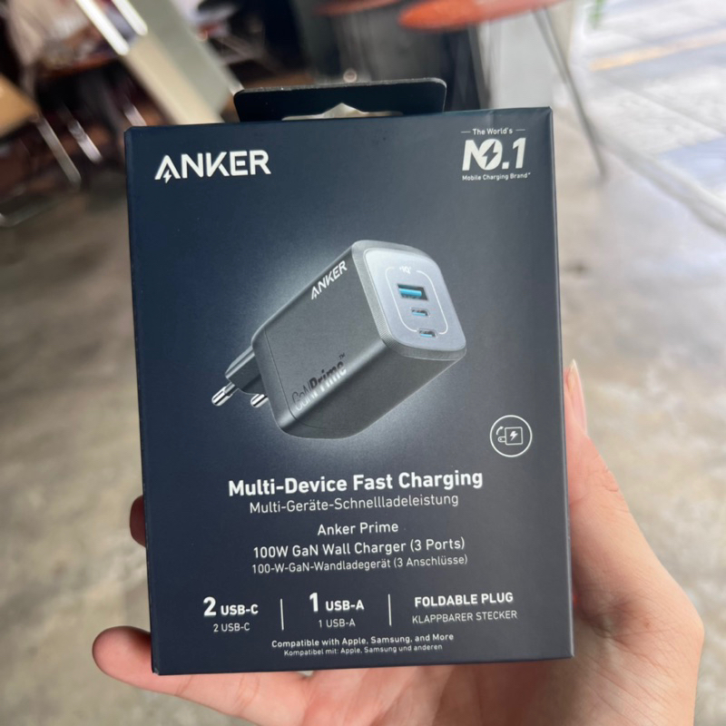 Bộ sạc nhanh Anker 737 Prime A2343 100W USB C GaN, hỗ trợ PPS 2.0, PD 100W, sạc 3 cổng nhỏ gọn