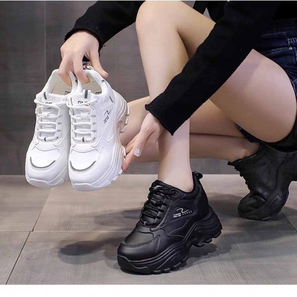 Giày thể thao độn đế nữ cao 7p tăng chiều cao da cao cấp ôm chân hack dáng trẻ trung năng động, Lisa M70